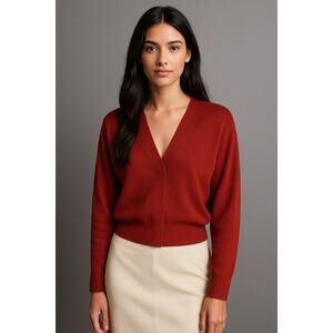 GiAMBATTiSTA VALLI Snap Front Cardigan Sweater in Burgundy Size XS